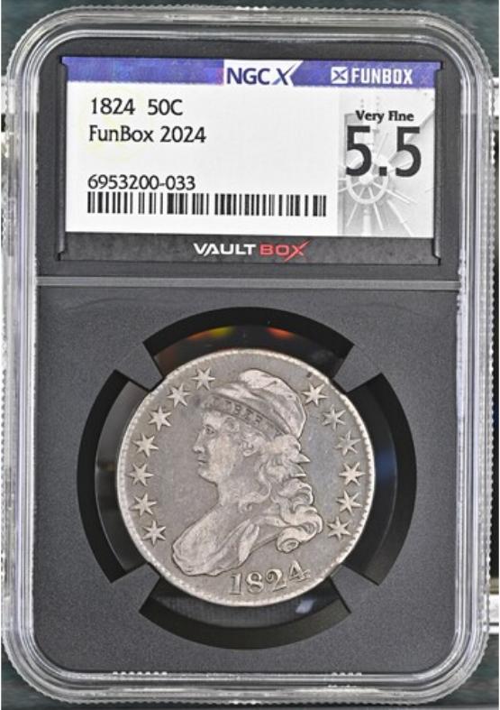 1824 50C NGCX VERY FINE 5.5 FRONT