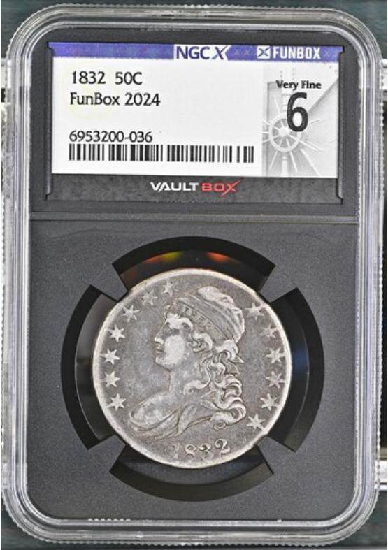 1832 50C NGCX VERY FINE 6 FRONT