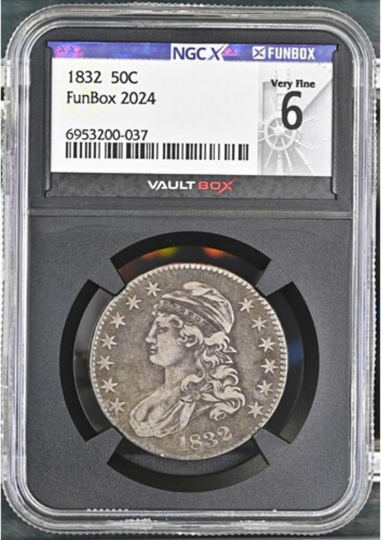 1832 50C NGCX VERY FINE 6 FRONT