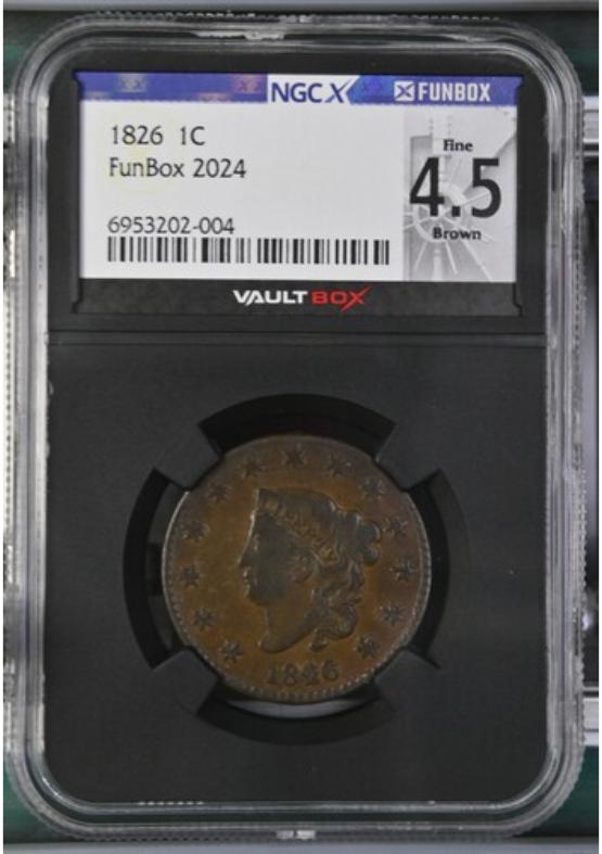 1826 1C NGCX FINE 4.5 BROWN FRONT