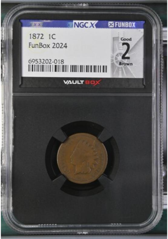 1872 1C NGCX GOOD 2 BROWN FRONT