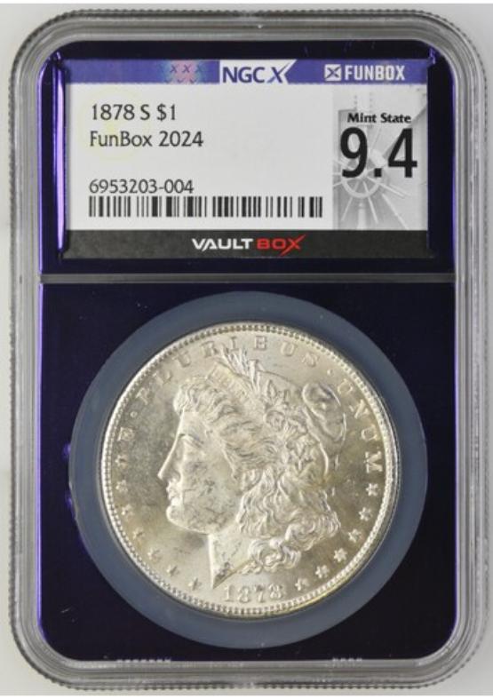 1878-S $1 NGCX MINT STATE 9.4 FRONT