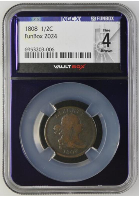 1808 1/2C NGCX FINE 4 BROWN FRONT