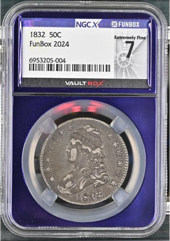 1832 50C NGCX EXTREMELY FINE 7 FRONT