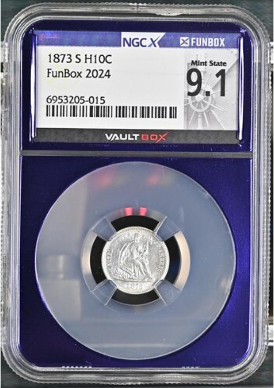 1873-S H10C NGCX MINT STATE 9.1 FRONT