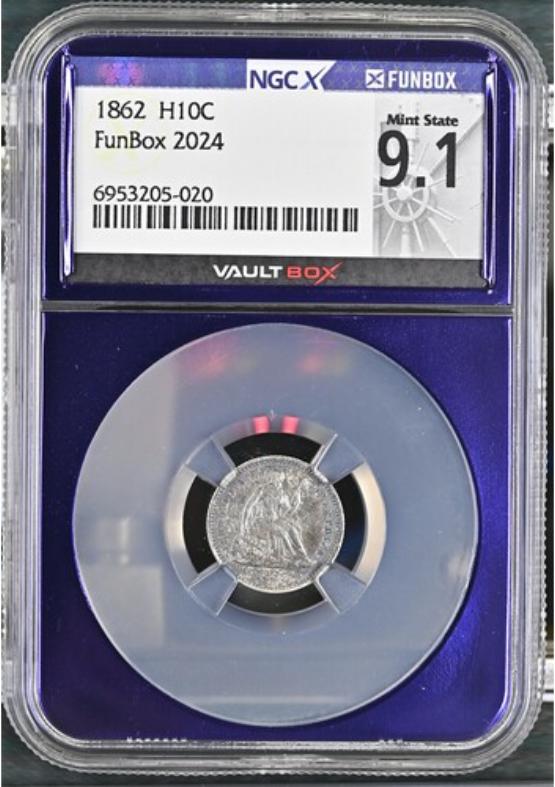 1862 H10C NGCX MINT STATE 9.1 FRONT