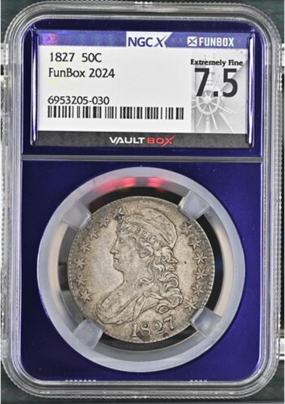 1827 50C NGCX EXTREMELY FINE 7.5 FRONT