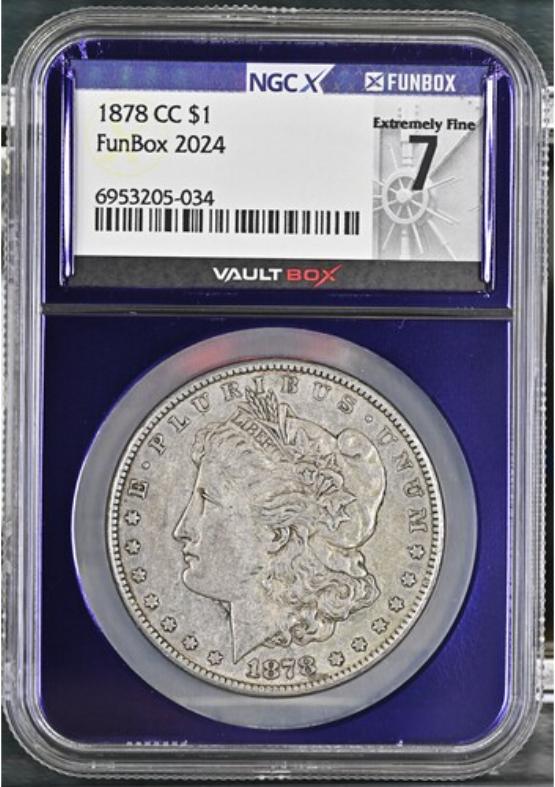 1878-CC $1 NGCX EXTREMELY FINE 7 FRONT