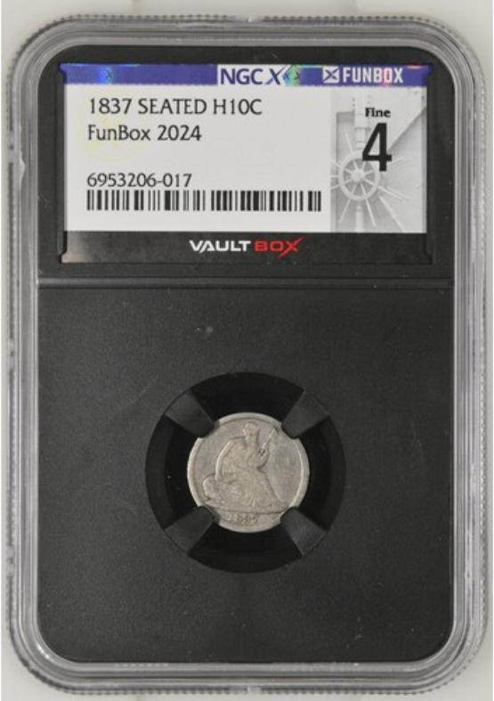 1837 SEATED H10C NGCX FINE 4 FRONT