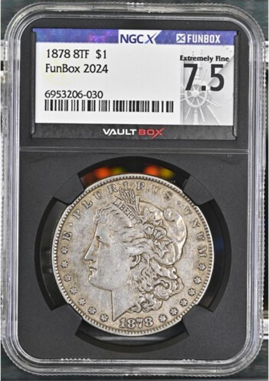 1878 8TF $1 NGCX EXTREMELY FINE 7.5 FRONT