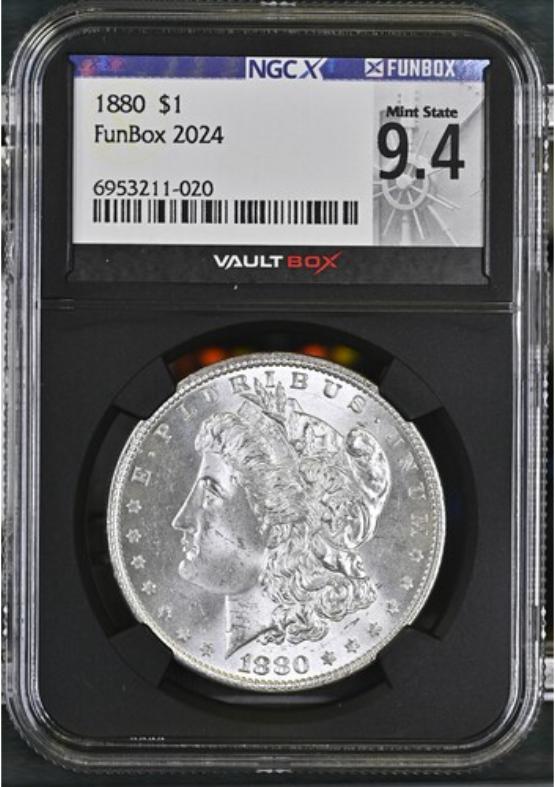 1880 $1 NGCX MINT STATE 9.4 FRONT