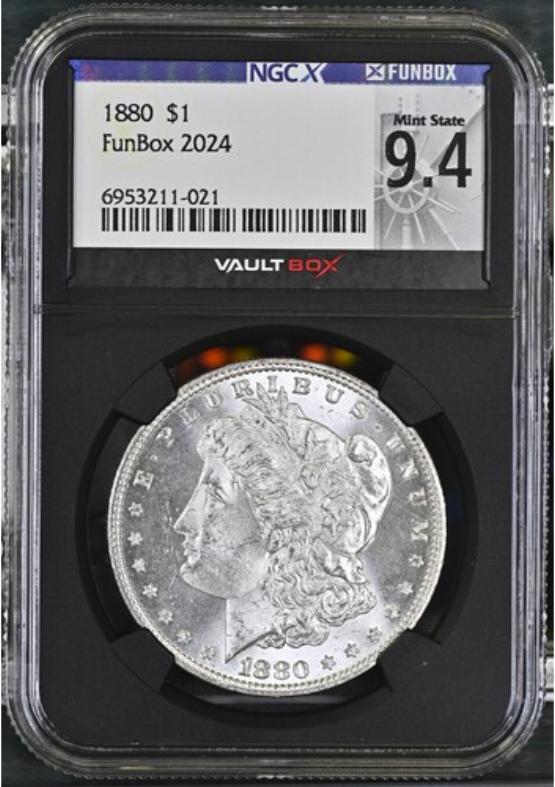 1880 $1 NGCX MINT STATE 9.4 FRONT
