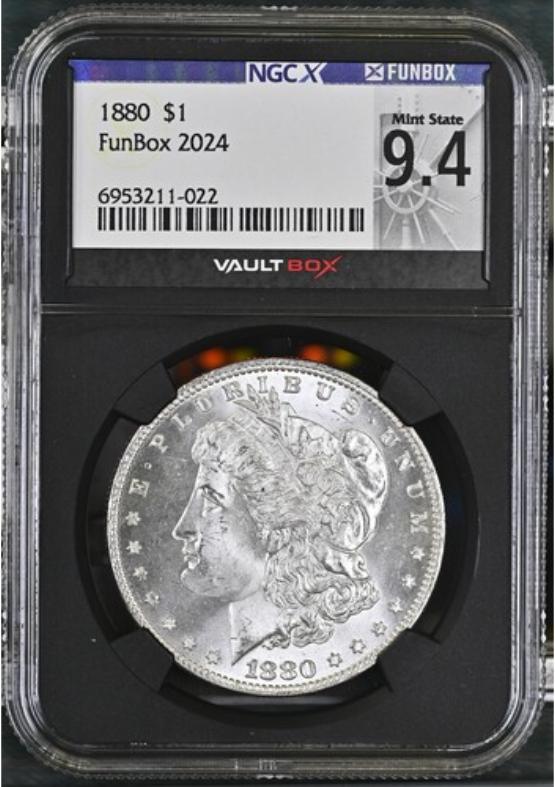 1880 $1 NGCX MINT STATE 9.4 FRONT