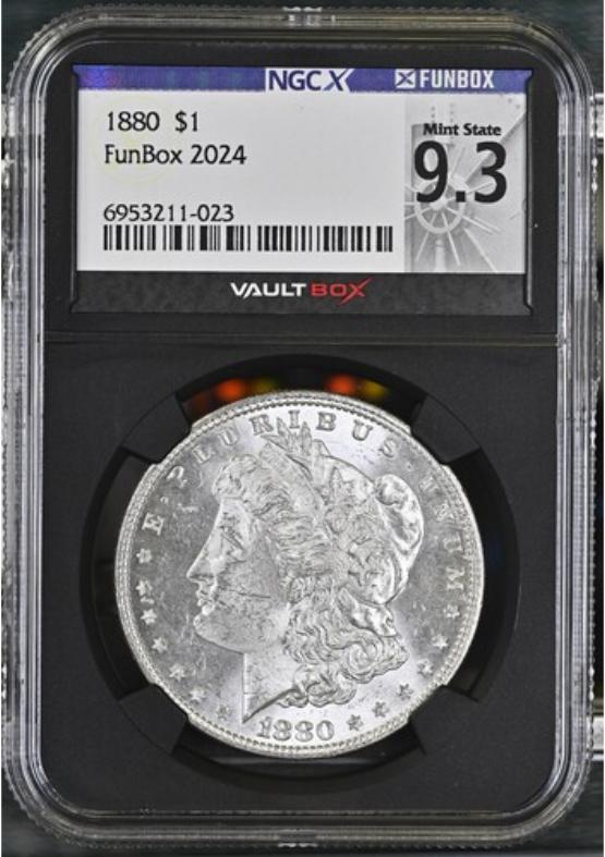 1880 $1 NGCX MINT STATE 9.3 FRONT