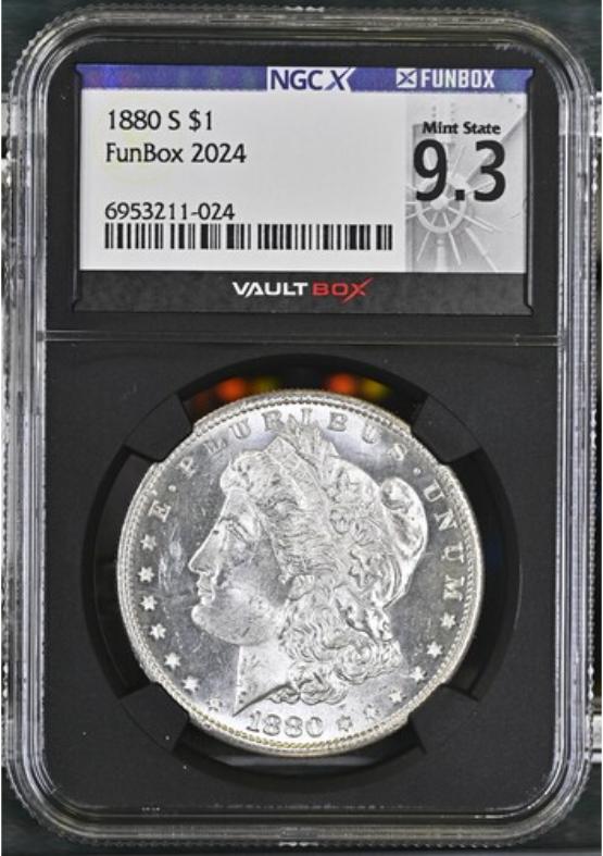 1880-S $1 NGCX MINT STATE 9.3 FRONT