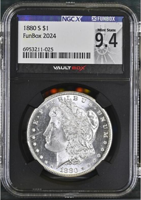 1880-S $1 NGCX MINT STATE 9.4 FRONT