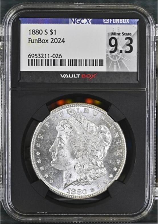 1880-S $1 NGCX MINT STATE 9.3 FRONT