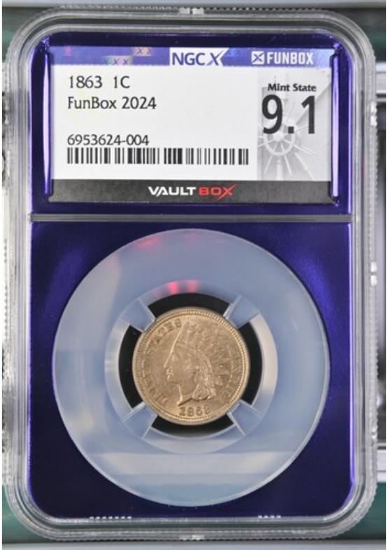1863 1C NGCX MINT STATE 9.1 FRONT