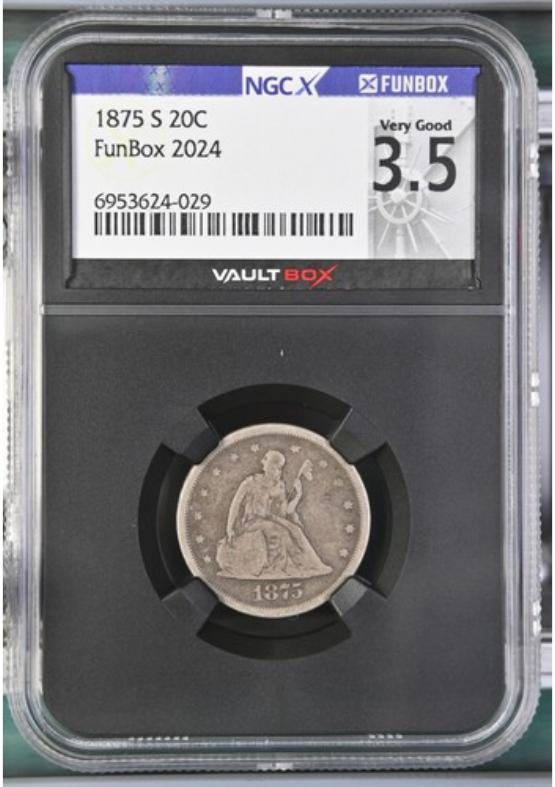 1875-S 20C NGCX VERY GOOD 3.5 FRONT