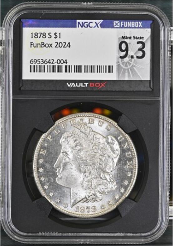 1878-S $1 NGCX MINT STATE 9.3 FRONT