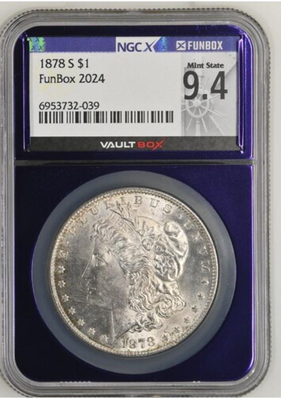 1878-S $1 NGCX MINT STATE 9.4 FRONT