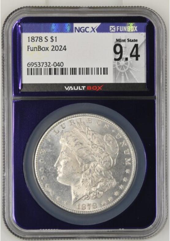 1878-S $1 NGCX MINT STATE 9.4 FRONT