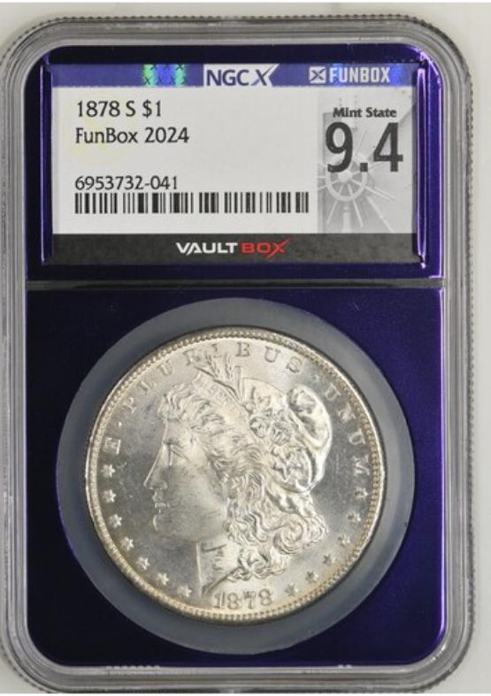 1878-S $1 NGCX MINT STATE 9.4 FRONT