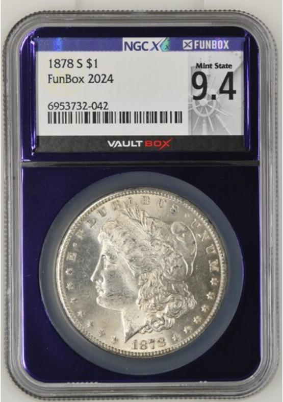 1878-S $1 NGCX MINT STATE 9.4 FRONT