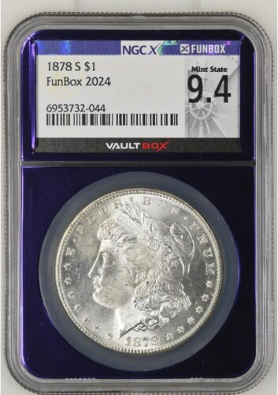1878-S $1 NGCX MINT STATE 9.4 FRONT