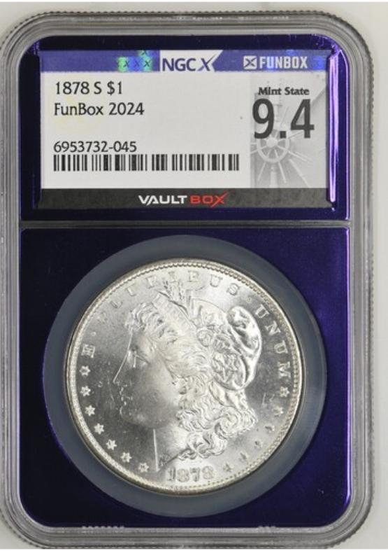 1878-S $1 NGCX MINT STATE 9.4 FRONT