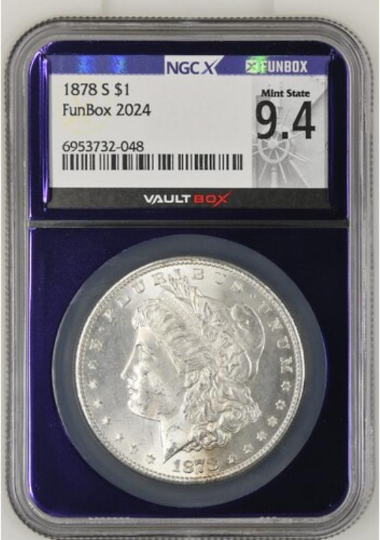 1878-S $1 NGCX MINT STATE 9.4 FRONT