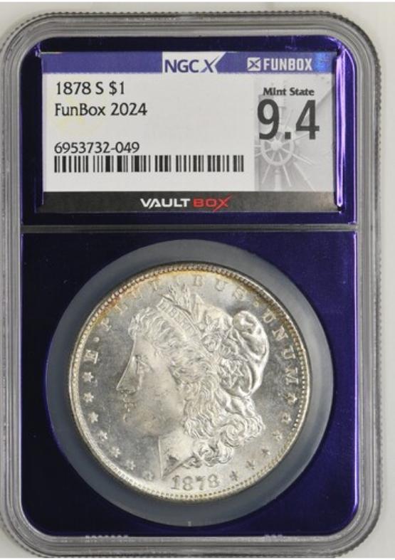 1878-S $1 NGCX MINT STATE 9.4 FRONT