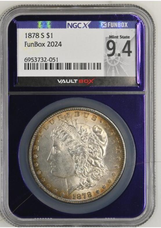1878-S $1 NGCX MINT STATE 9.4 FRONT