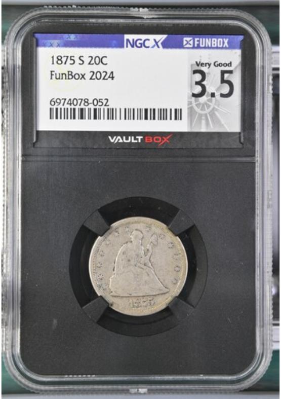 1875-S 20C NGCX VERY GOOD 3.5 FRONT