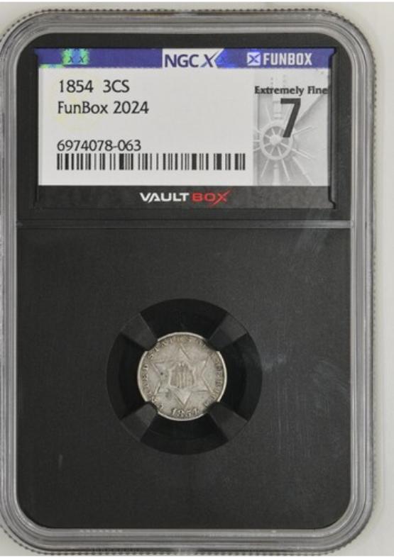 1854 3CS NGCX EXTREMELY FINE 7 FRONT