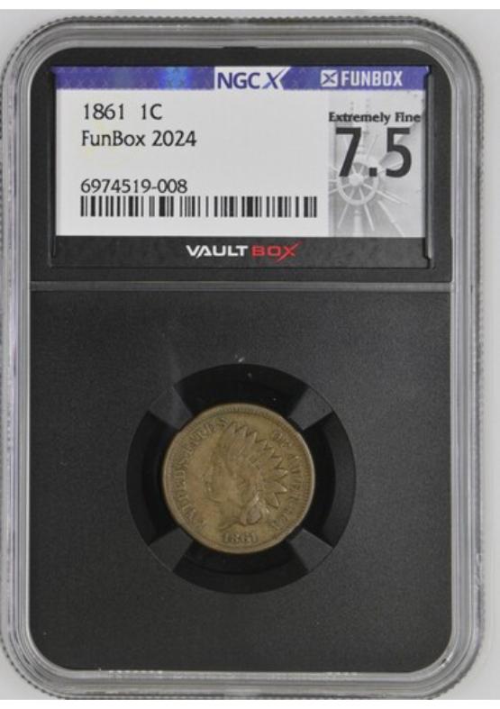 1861 1C NGCX EXTREMELY FINE 7.5 FRONT