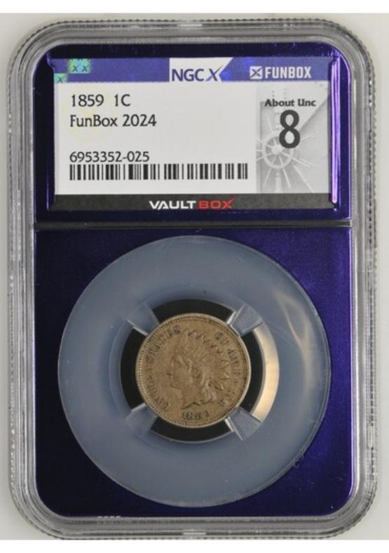 1859 1C NGCX ABOUT UNC 8 FRONT