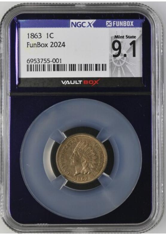 1863 1C NGCX MINT STATE 9.1 FRONT