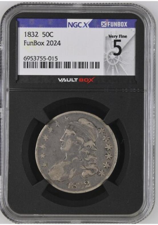 1832 50C NGCX VERY FINE 5 FRONT