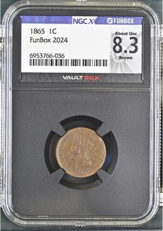 1865 1C NGCX ABOUT UNC 8.3 BROWN FRONT