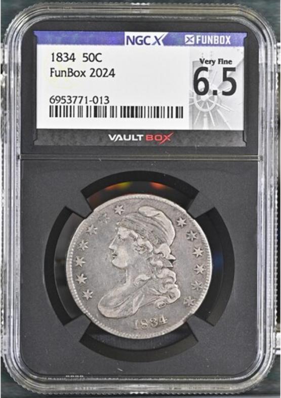 1834 50C NGCX VERY FINE 6.5 FRONT