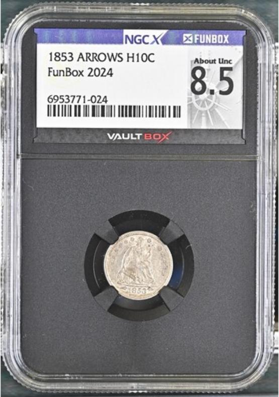 1853 ARROWS H10C NGCX ABOUT UNC 8.5 FRONT