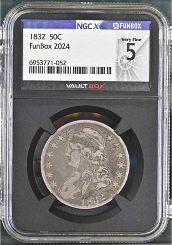 1832 50C NGCX VERY FINE 5 FRONT