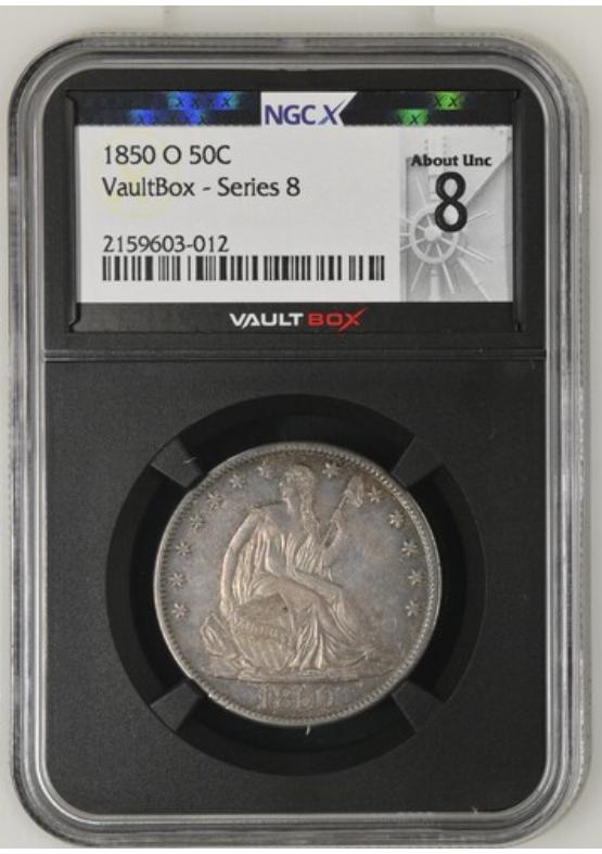 1850-O 50C NGCX ABOUT UNCIRCULATED 8 Series 8 Front