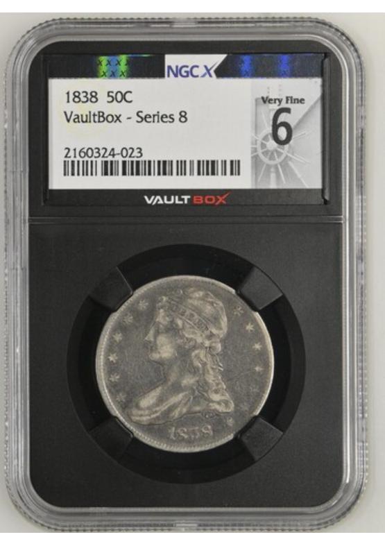 1838 50C NGCX VERY FINE 6 Series 8 Front