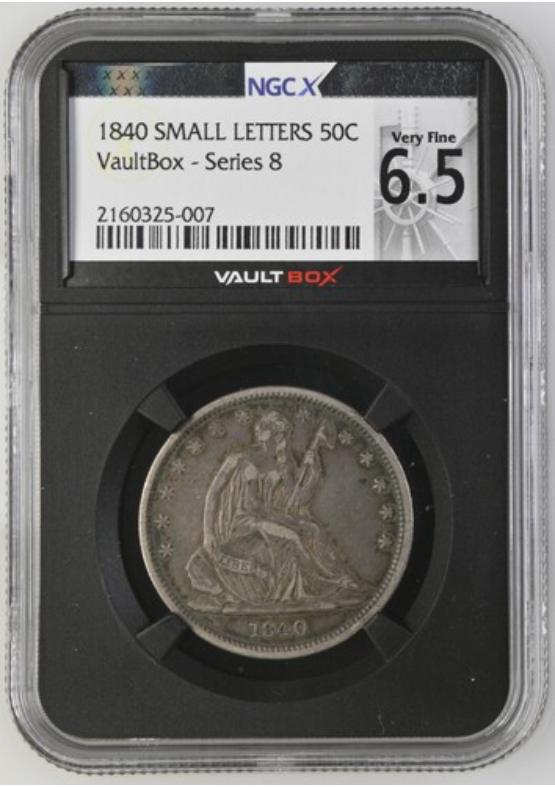 1840 SMALL LETTERS 50C NGCX VERY FINE 6.5 Series 8 Front