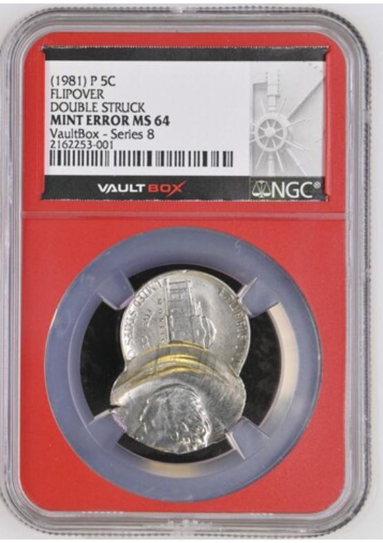 -1981-P 5C FLIPOVER DOUBLE STRUCK NGC MINT ERROR MS64 Series 8 Front