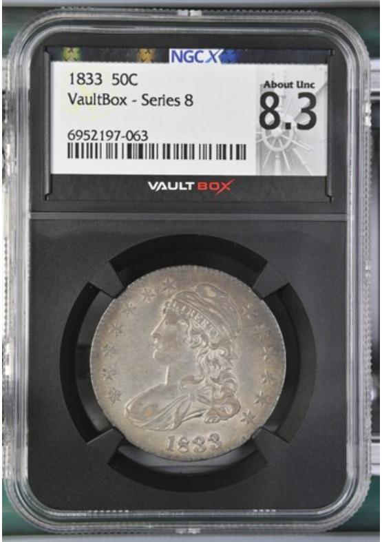 1833 50C NGCX ABOUT UNCIRCULATED 8.3 Series 8 Front