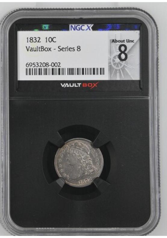 1832 10C NGCX ABOUT UNCIRCULATED 8 Series 8 Front