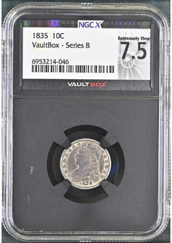 1835 10C NGCX EXTREMELY FINE 7.5 Series 8 Front